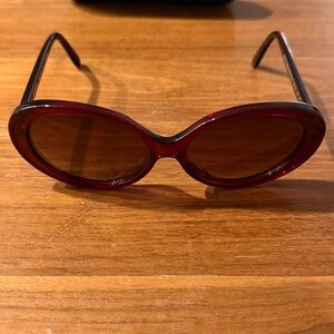 Women’s Coach Transparent Burgundy Sunglasses with Hard Case
